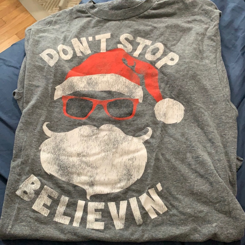 “Don’t Stop Believing” Santa Shirt